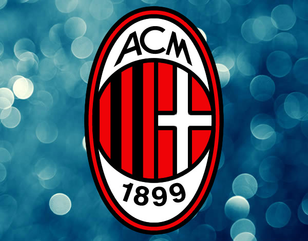 Disegno Stemma del AC Milan pitturato su lucale