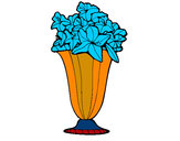 Disegno Vaso di fiori 2a pitturato su chicco