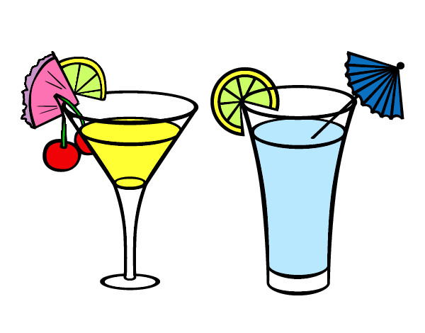 Disegno Due cocktail pitturato su AdriEChia
