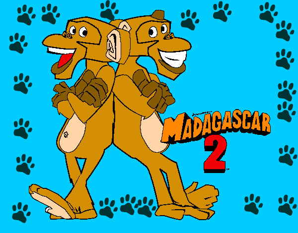 Disegno Madagascar 2 Manson & Phil 2 pitturato su Stefano
