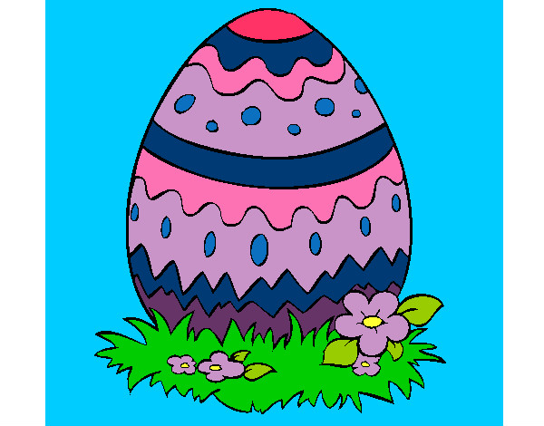 Disegno Uovo di Pasqua 2 pitturato su alice04