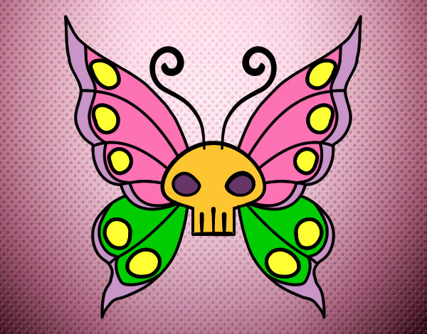 Disegno Emo Farfalla pitturato su angy