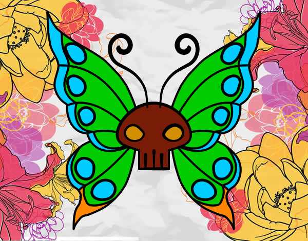 Disegno Emo Farfalla pitturato su Patatina