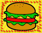 Disegno Hamburger con lattuga pitturato su Love1D