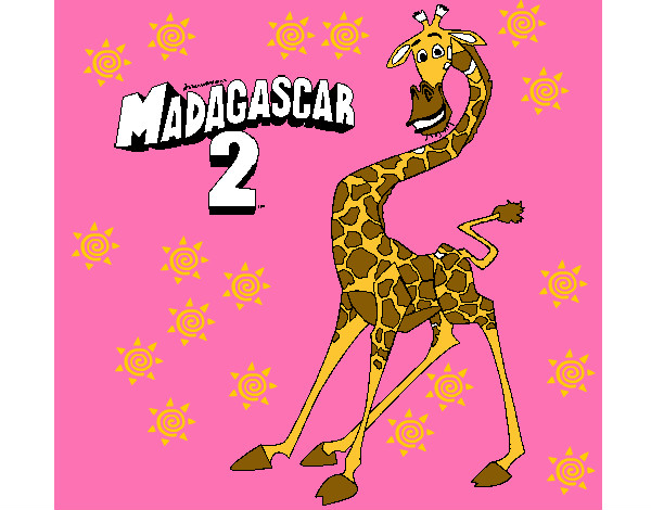 Disegno Madagascar 2 Melman pitturato su popaola