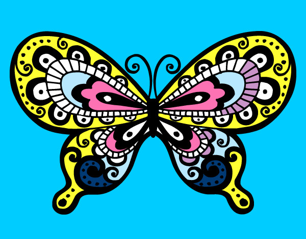 Disegno Farfalla bella pitturato su gaiaviola