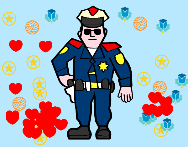 Disegno Polizia Municipale pitturato su MATTIA08