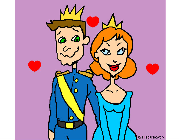 Disegno Principe e principessa  pitturato su zametta