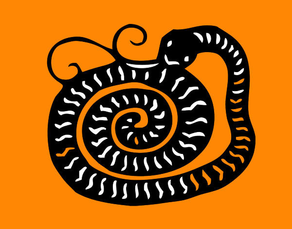 Disegno Segno de la serpente pitturato su Luca
