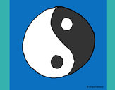 Disegno Yin e yang pitturato su Love1D
