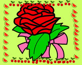 Disegno Rosa, botanica pitturato su sofiam
