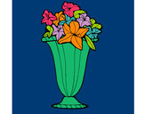 Disegno Vaso di fiori 2a pitturato su giuls
