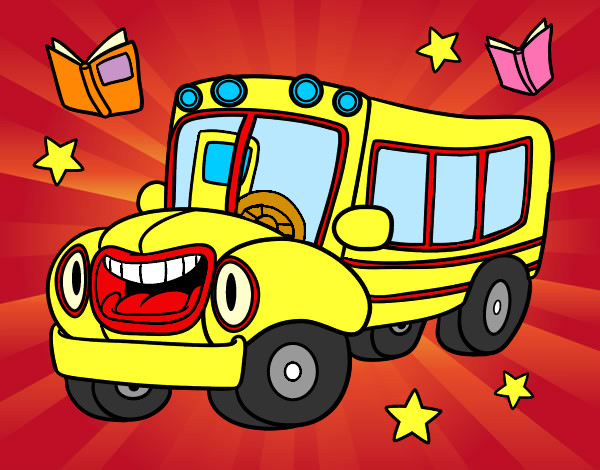 Disegno Autobus animato pitturato su ant026