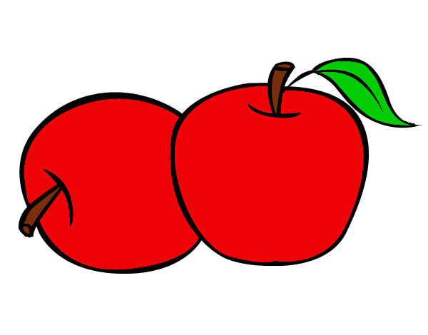 Disegno Due mele pitturato su ant026