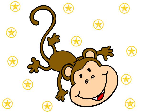 Disegno Scimmia adorabile pitturato su Love1D
