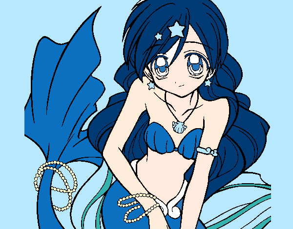 Disegno Sirena 3 pitturato su dada