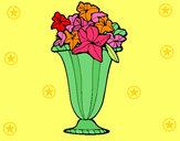 Disegno Vaso di fiori 2a pitturato su Alys