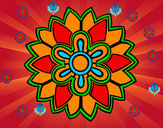 Disegno Fiore a forma di mandala weiss pitturato su enya931