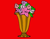 Disegno Vaso di fiori 2a pitturato su Lara