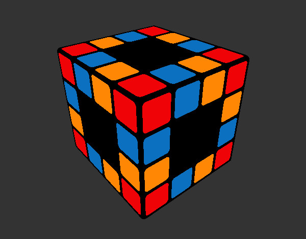 Disegno Cubo di Rubik pitturato su Luca