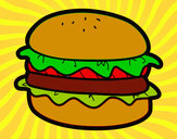 Disegno Hamburger con lattuga pitturato su GAIAPATER