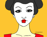 Disegno Viso di Geisha pitturato su Faby