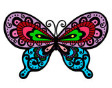 Disegno Farfalla bella pitturato su ant026