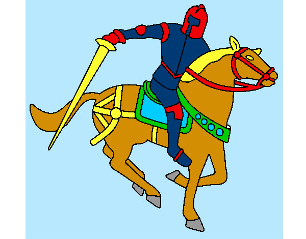 Disegno Cavaliere a cavallo IV pitturato su Gogeta2000