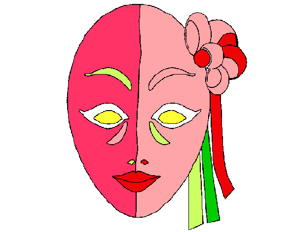 Disegno Maschera italiana  pitturato su OrianaC