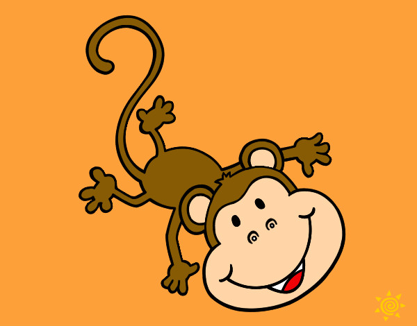 Disegno Scimmia adorabile pitturato su NikkiMia 