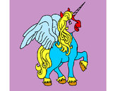Disegno Unicorno con le ali  pitturato su OrianaC