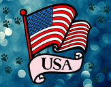 Disegno Bandiera degli Stati Uniti pitturato su Farfallina