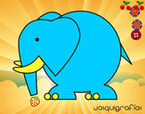 Disegno Elefante grosso pitturato su gonoveffa