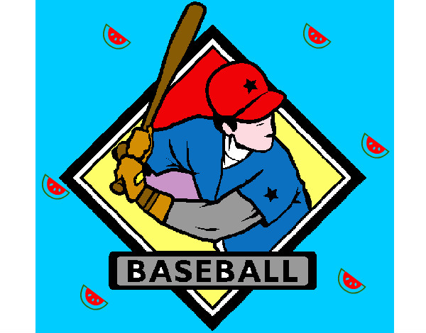 Disegno Logotipo baseball  pitturato su persegada