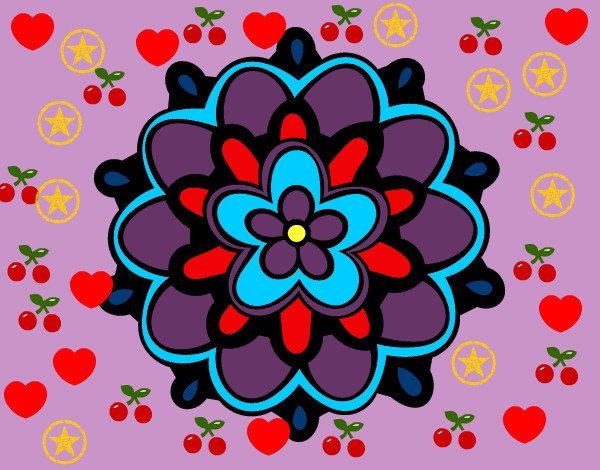 Disegno Mandala un fiore pitturato su Alessandro