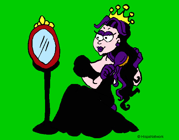 Disegno Principessa con lo specchio  pitturato su Alessiamas