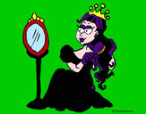Disegno Principessa con lo specchio  pitturato su Alessiamas