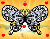 Disegno Farfalla bella pitturato su FILO