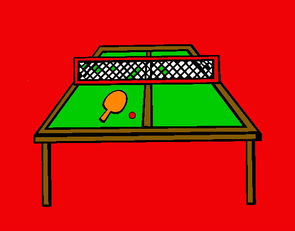Disegno Ping pong pitturato su helena