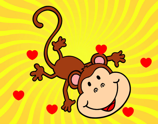 Disegno Scimmia adorabile pitturato su ant026