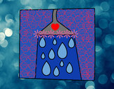 Disegno Segno di Acquario pitturato su kiara
