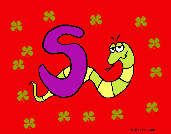 Disegno Serpente pitturato su silvia