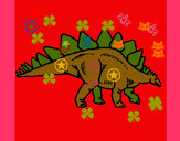 Disegno Stegosaurus  pitturato su saetta 