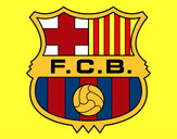 Disegno Stemma del FC Barcelona pitturato su lori 