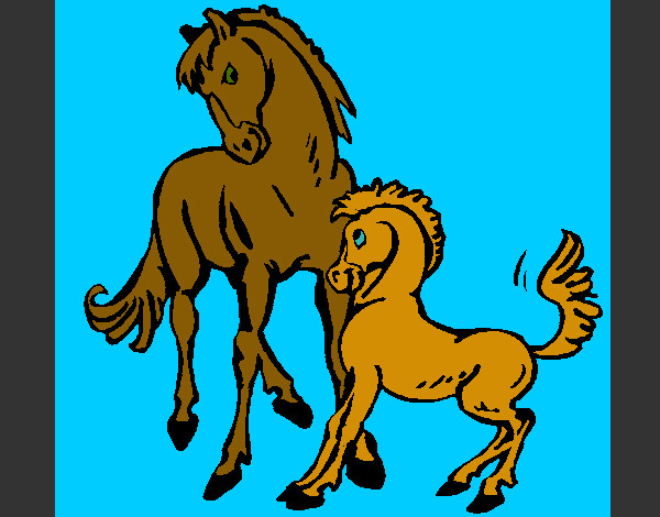 Disegno Cavalli pitturato su marigenny