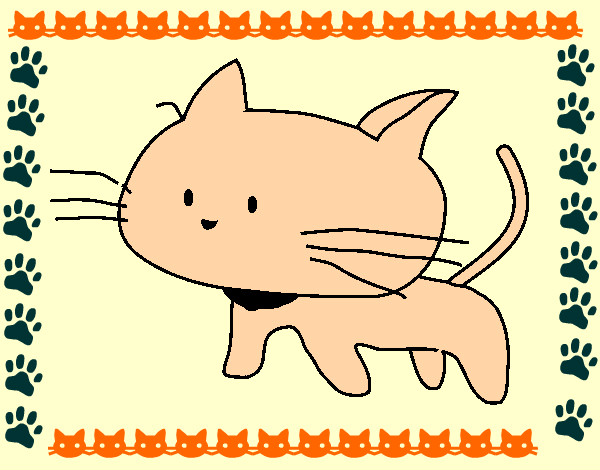 Disegno Cucciolo di gatto  pitturato su Avril