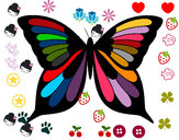 Disegno Farfalla 19 pitturato su saramenny