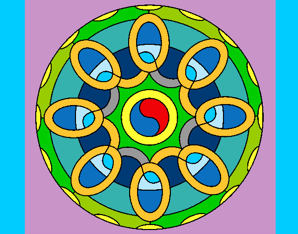 Disegno Mandala 26 pitturato su fefecolour