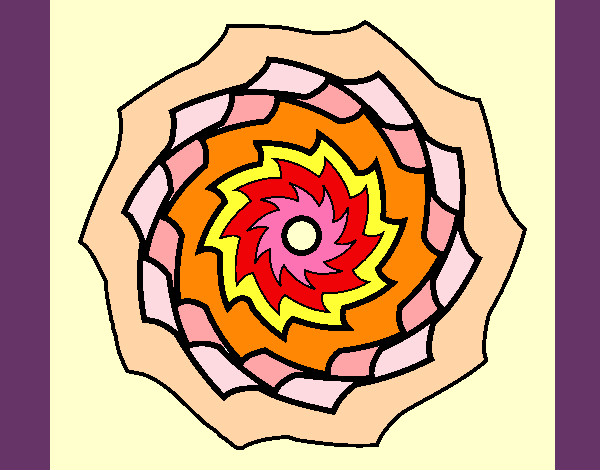 Disegno Mandala 9 pitturato su WalViolet