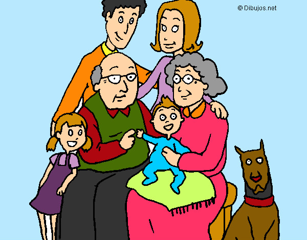 Disegno Famiglia pitturato su ketty